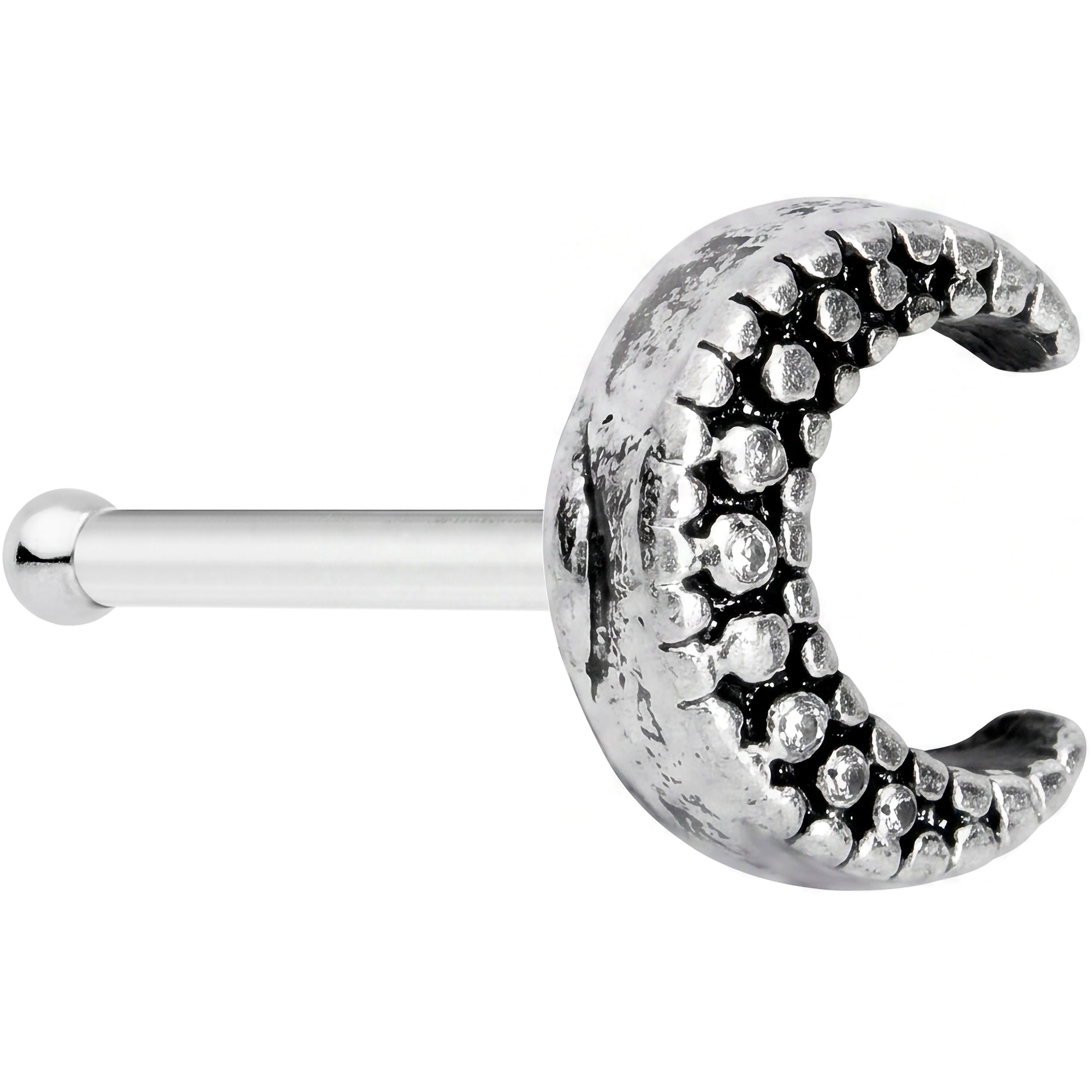20G 5/16 Textured Crescent Moon Nose Bone