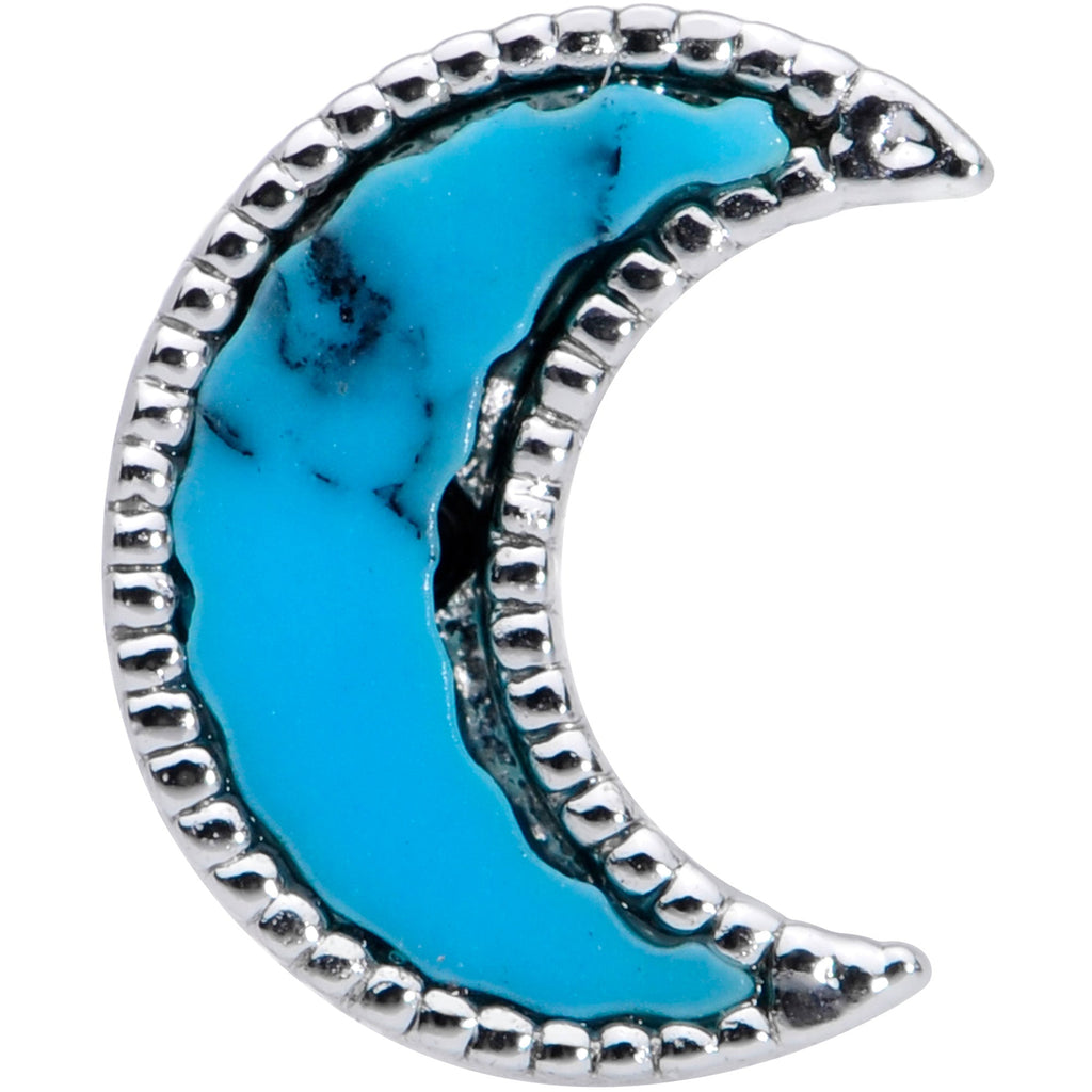 16G 5/16  Faux Turquoise Crescent Moon Labret Tragus Monroe
