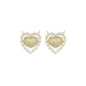 Gold CZ Pearl Edge Heart Pendant, Sku#LK883