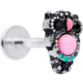 16G 5/16 Black Gem Pink Orb Owl Labret Monroe Tragus