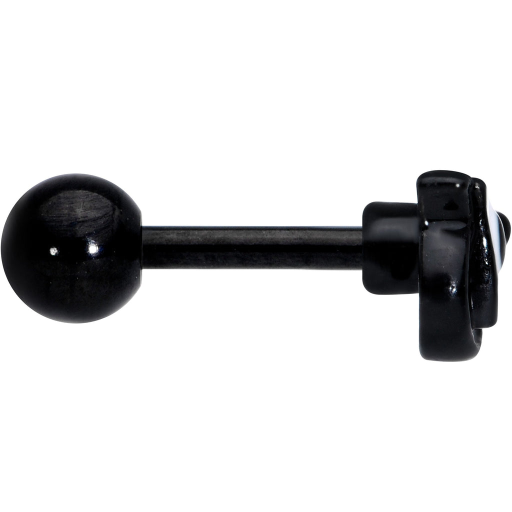 16G 1/4 Black White Formal Bow Cartilage Tragus Earring
