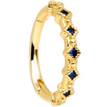 16G 3/8 Blue Gem Gold Tone Elegance Hinged Segment Ring