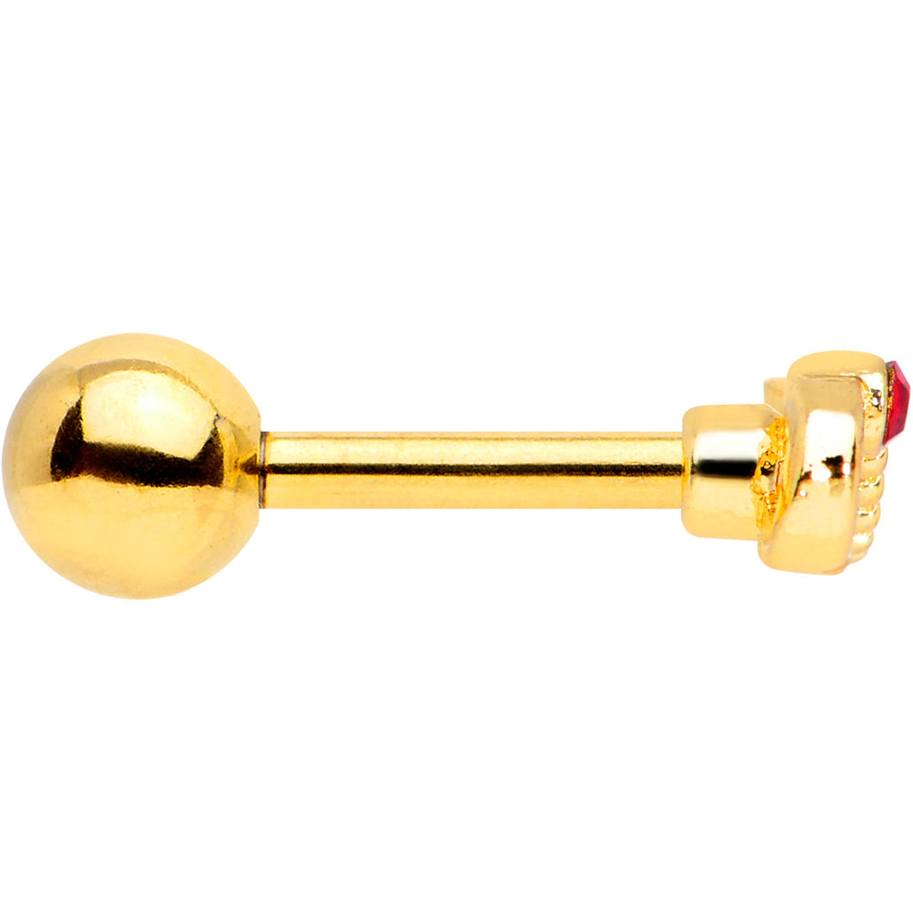 16G 1/4 Red Gem Gold Tone Inifity Love Cartilage Tragus