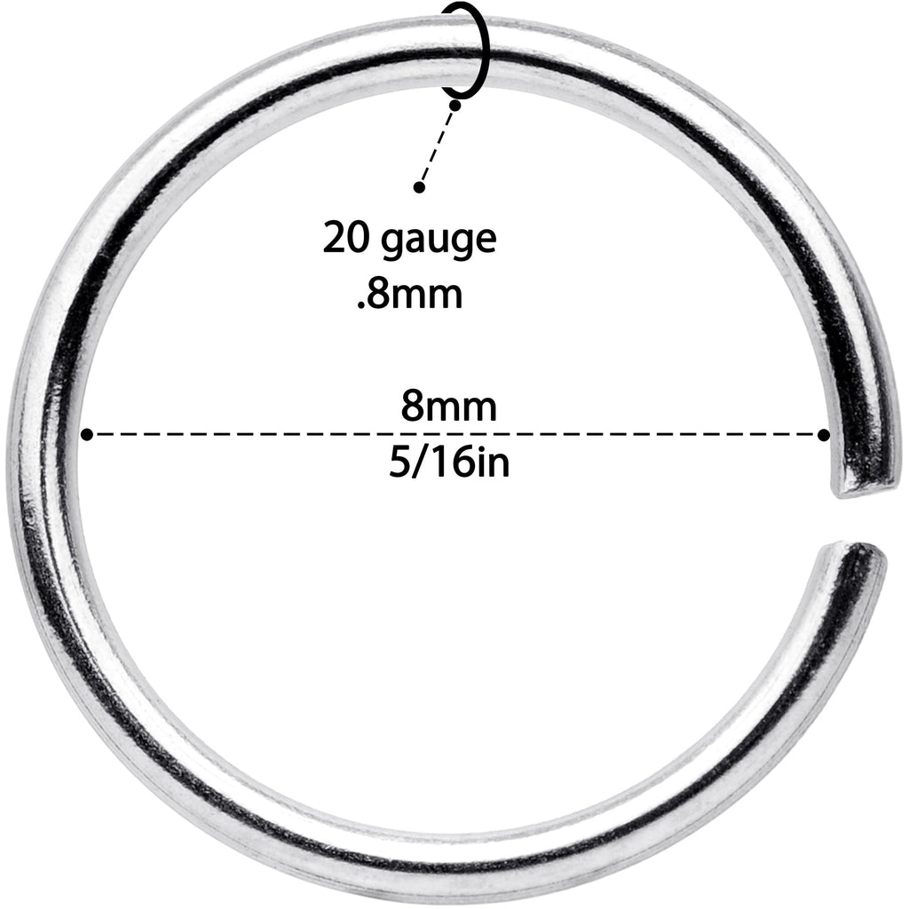 20G 5/16 Steel Gold Tone Anodized Seamless Circular Ring Set of 12