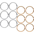 20G 5/16 Steel Rose Gold Tone Anodized Seamless Circular Ring Set of 12