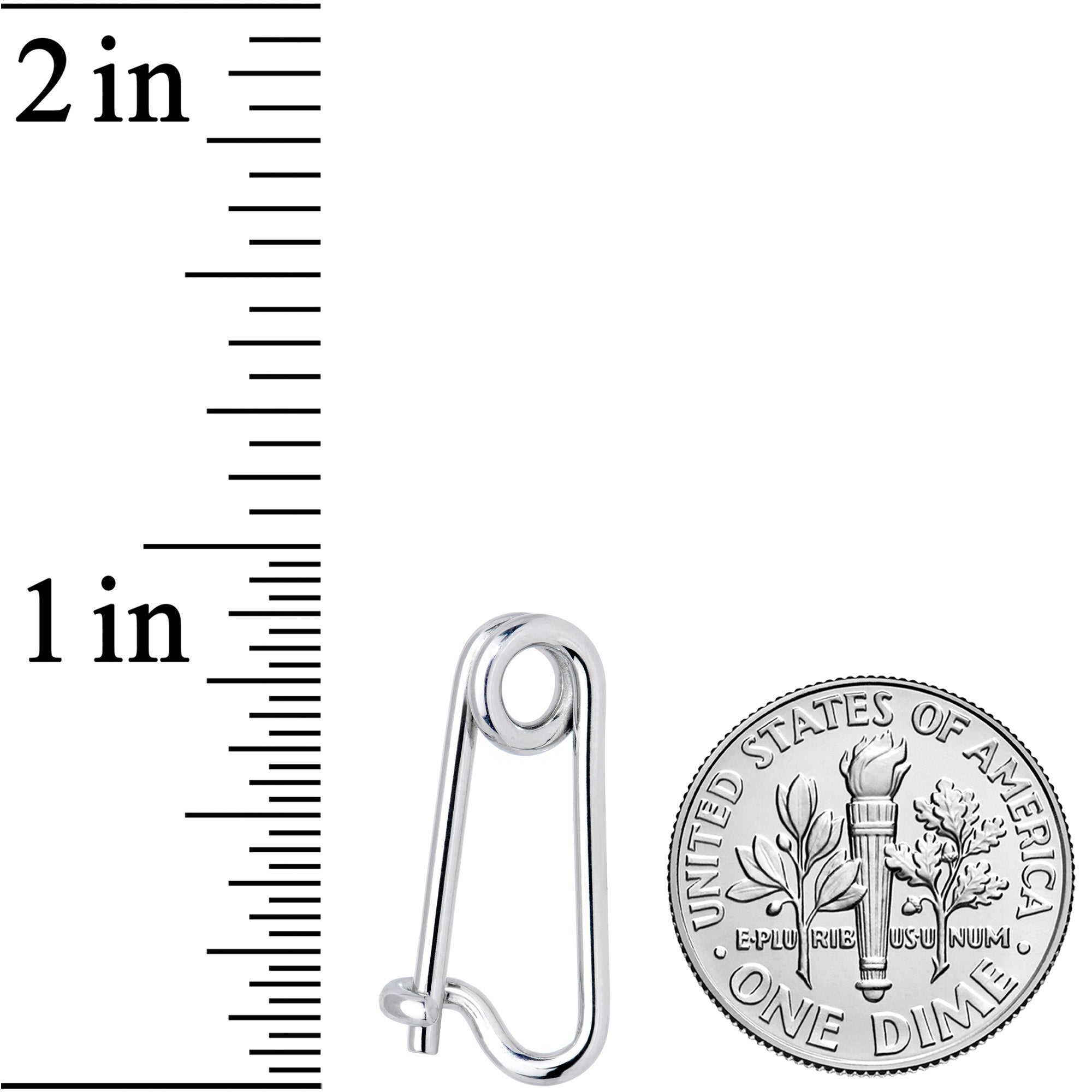 14G Surgical Steel Safety Pin Taper Earring