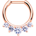 16G 1/4 Clear Gem Rose Gold IP Luxe Cartilage Clicker