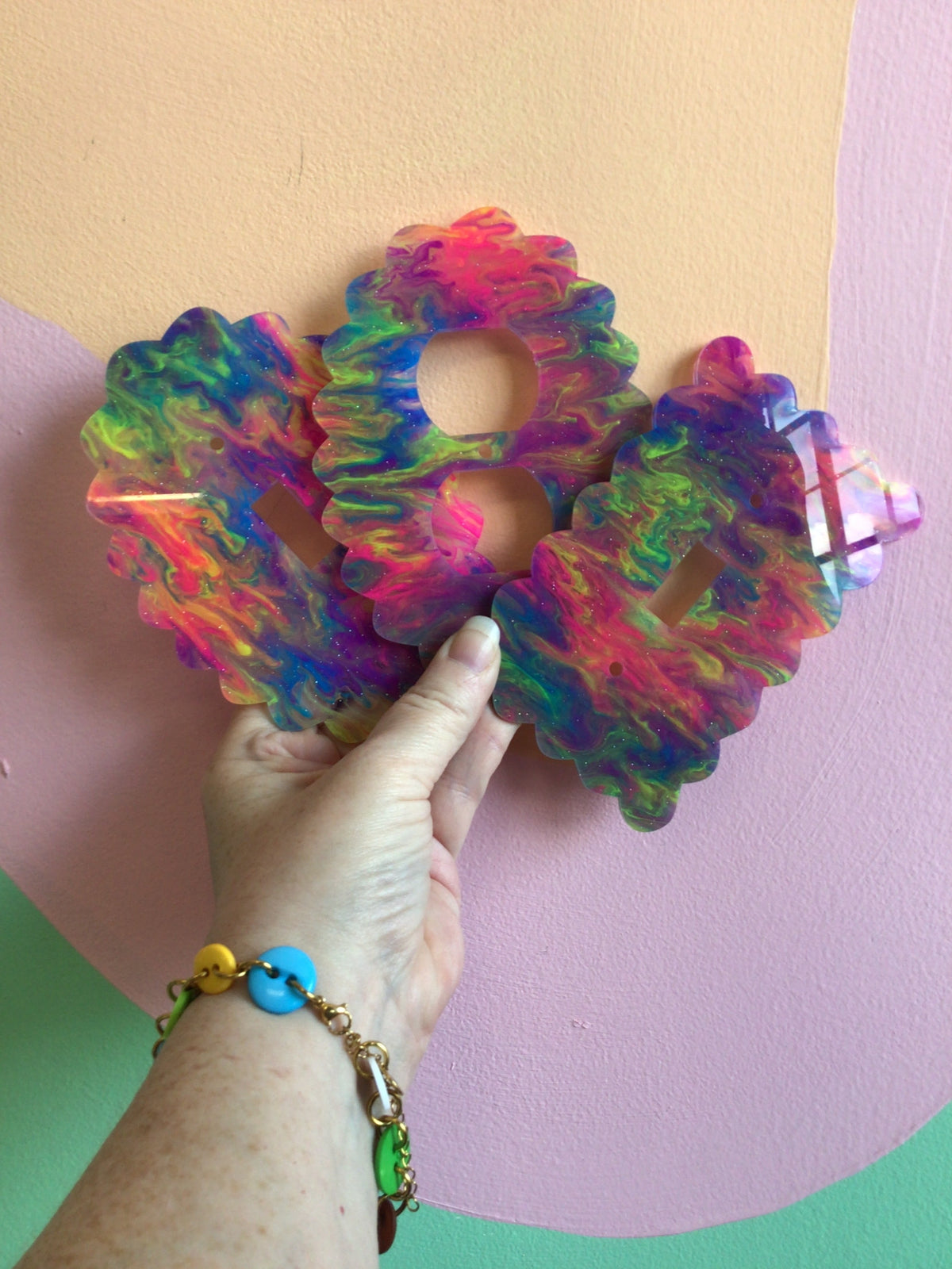 Neon Sparkling Paint Outlet Covers