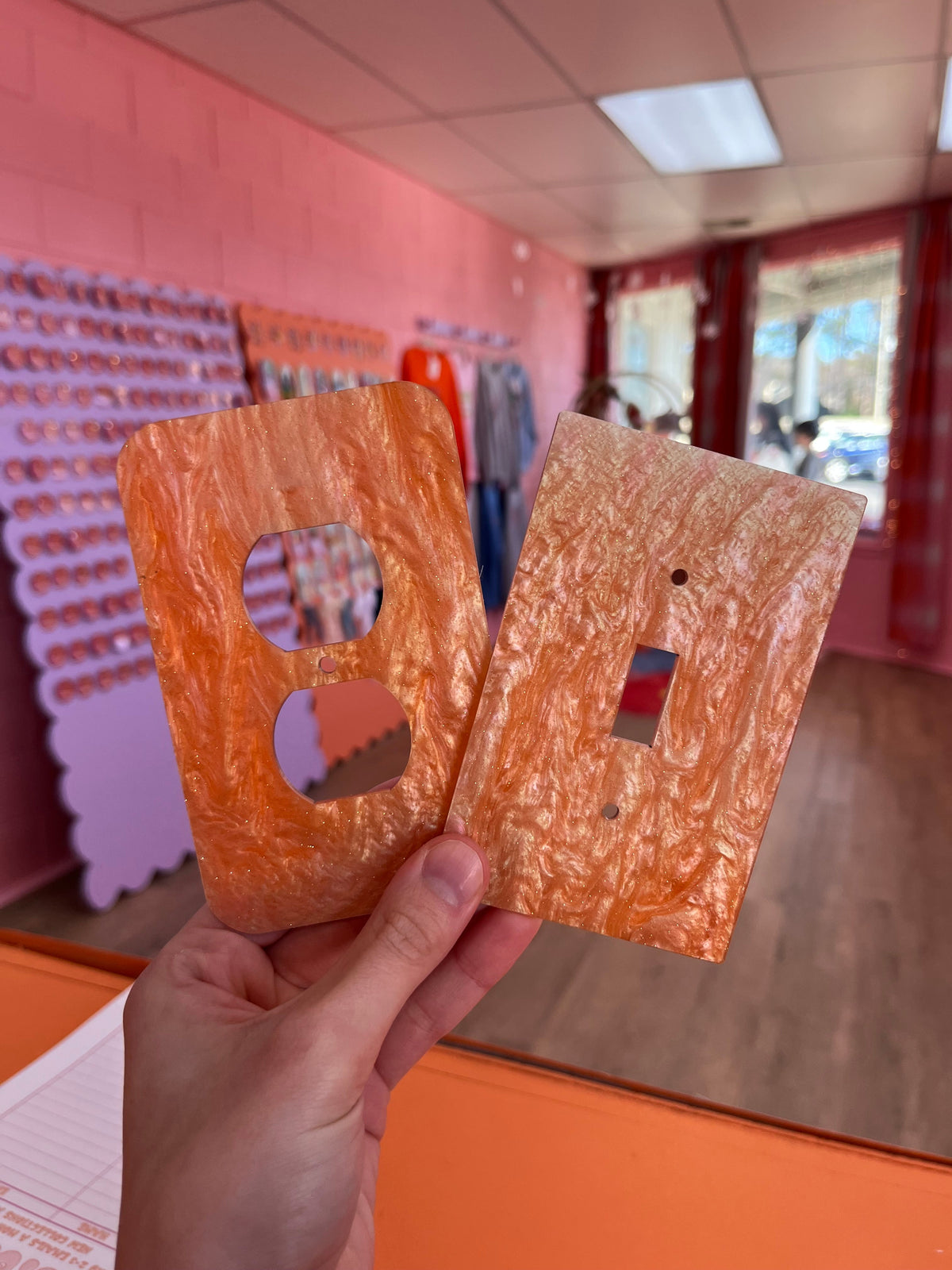 Orange Sparkle Outlet Cover