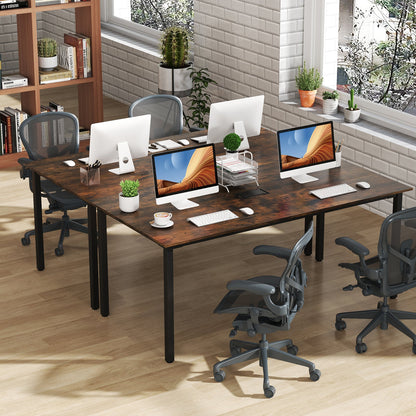 6 Feet Conference Room Table Large Meeting Table Rectangle Seats 8-10 People-Rustic Brown