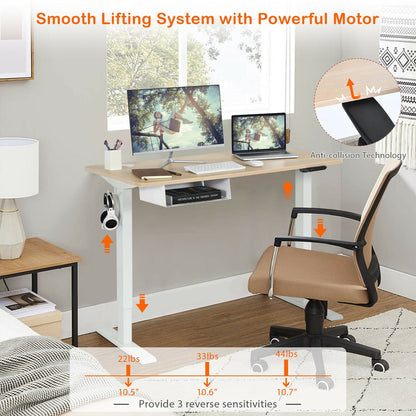 48-Inch Electric Standing Adjustable Desk with Control Panel and USB Port-Natural