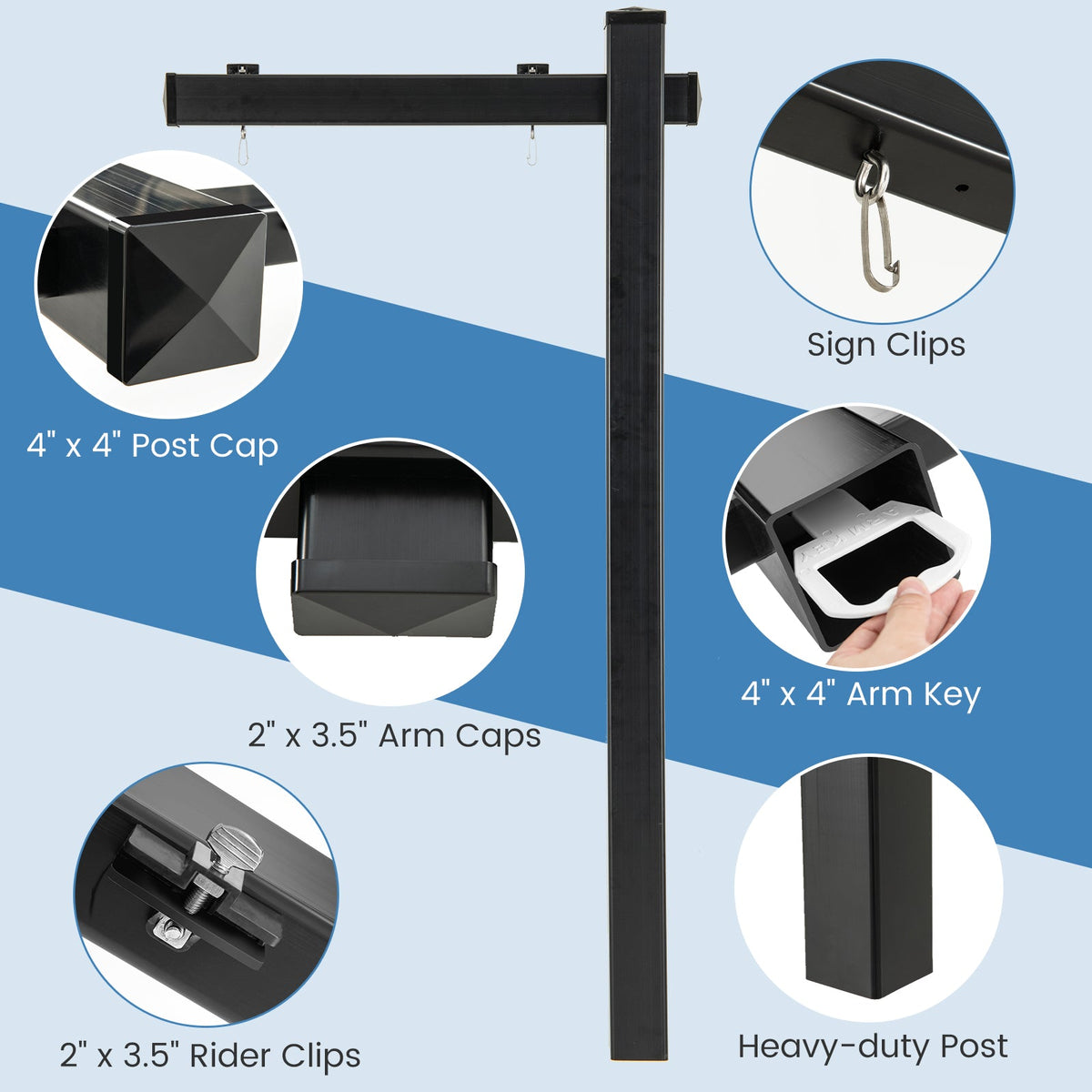 6 Feet Vinyl UPVC Real Estate Sign Post Realtor Yard Sign Post