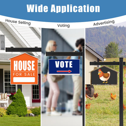 6 Feet Vinyl UPVC Real Estate Sign Post Realtor Yard Sign Post