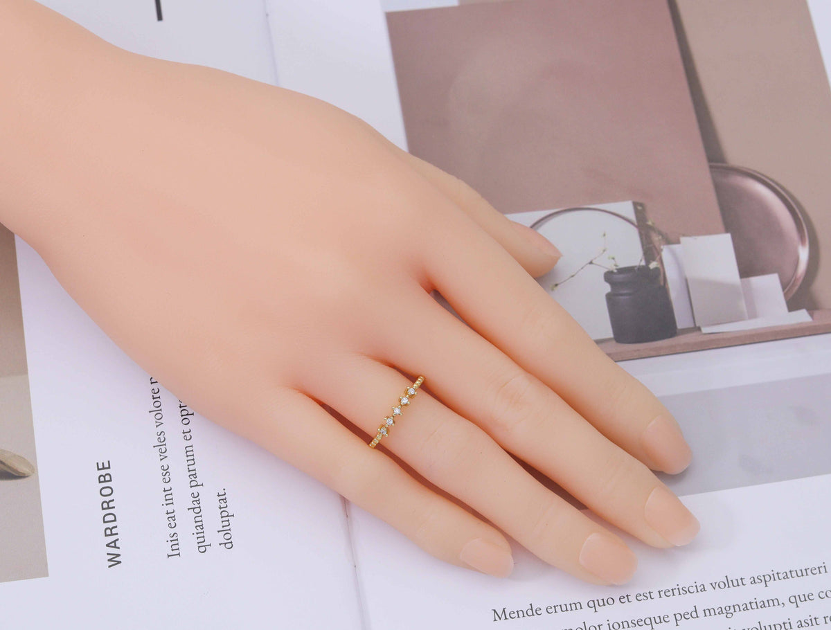 CZ  Thin Adjustable Ring, Sku#LD250