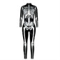 Skeleton Digital Women's Printed Wear Tight Long Sleeve Jumpsuit
