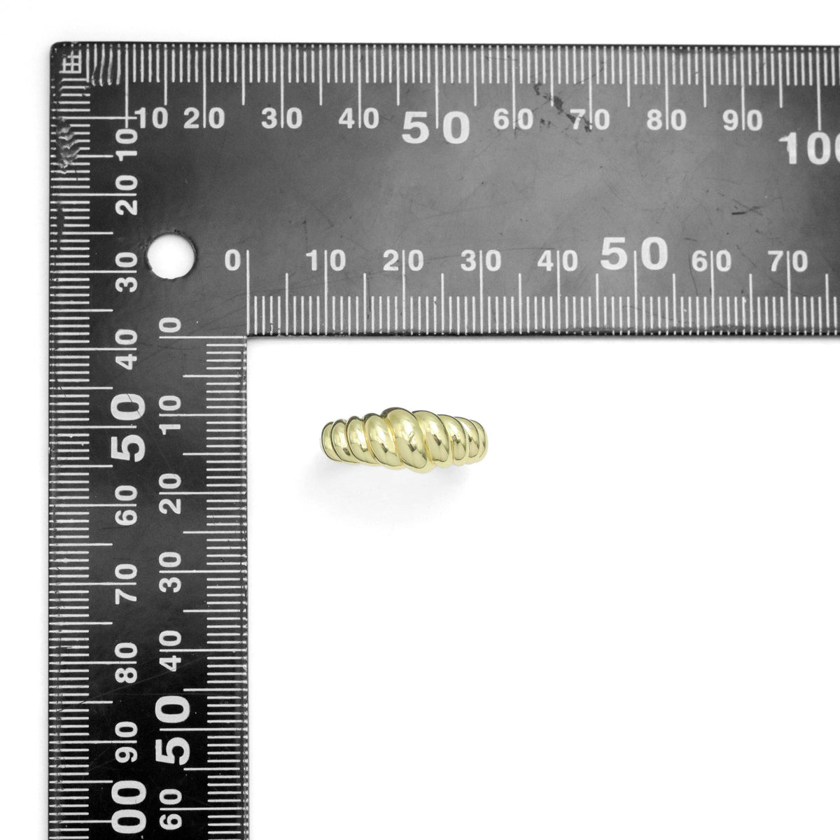 Gold Silver Twisted Dome Adjustable Ring, Sku#A377