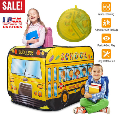 Kids Play Tent Foldable Pop Up Fire Truck Tent Portable Children Baby Play House W/ Carry Bag For Indoor Outdoor Use
