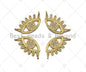 Clear CZ Micro Pave Evil Eye With Long Eyelash Shaped Pendant/Charm, Sku#L300