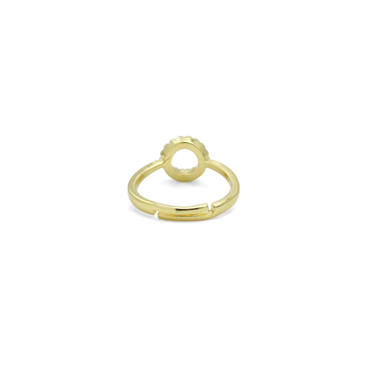 Dainty CZ Circle Ring Statement Adjustable Ring, Sku#LD584
