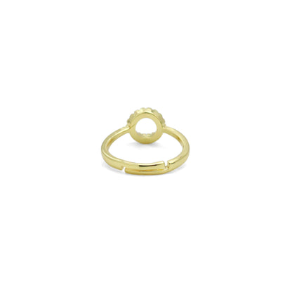 Dainty CZ Circle Ring Statement Adjustable Ring, Sku#LD584