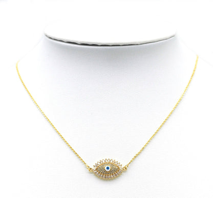 CZ Enamel Evil Eye Charm, Sku#LD296