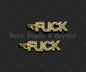 CZ Micro Pave Fuck Word Pendant/Charm,Cubic Zirconia Charm, LK191