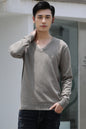 Mens Loose-Fit V-Neck Sweater Thick And Warm Knitted Top