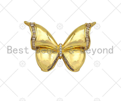 CZ Micro Pave 3D Butterfly Shape Pendant, Sku#LK342