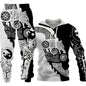 Animal-print Hooded Pullover Sweatshirt And Menswomens Sportswear Set