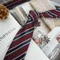 Retro Coffee Color Orange Red Striped Tie Hand Hit 8CM Men