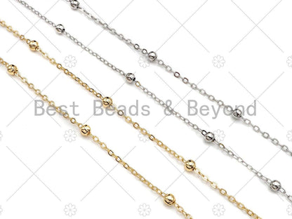 Gold Silver 2x4mm High Quality Satellite Ball Chain, sku#M358