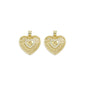 CZ Gold Filigree Fe Heart Charm, Sku#LK912
