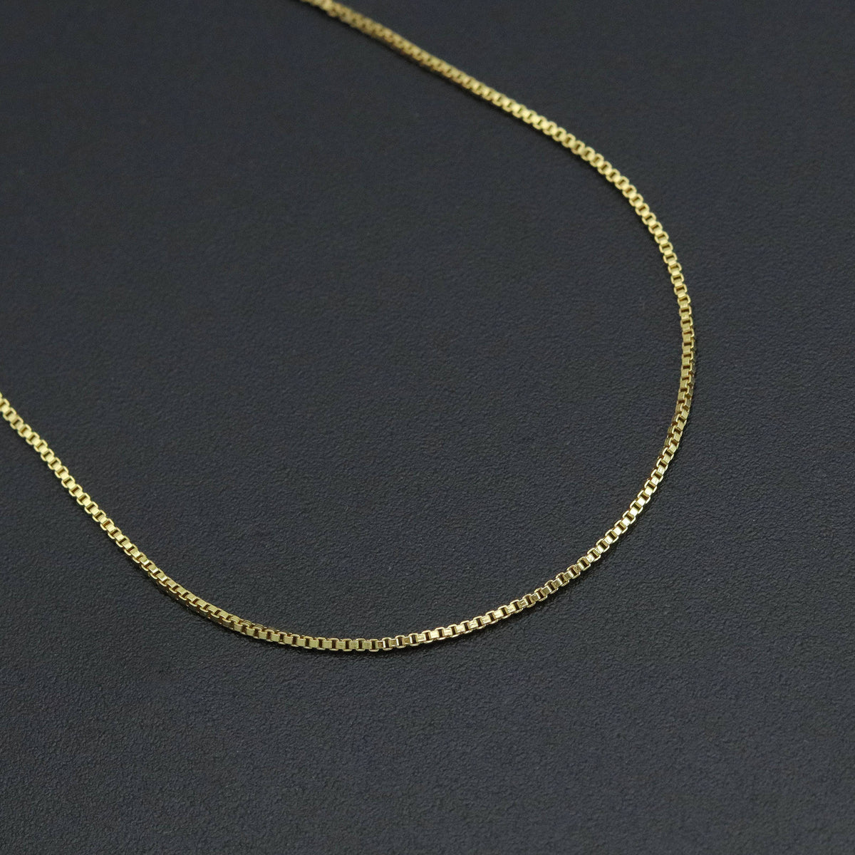 0.8mm/1mm Thin Gold Finished Box Chain Necklace, sku#JD07
