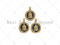 CZ Micro Pave Enamel Prayer Hand Pendant, 3D Embossment Hands Charm, Coin Jewelry, 19mm,sku#LK03