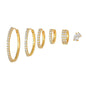 Multi Sets of Chic Star&Moon Earrings, 3-6pcs, 18k Gold Plated Stud Drop Hoop Huggie Cuff Chain, S925 Needle