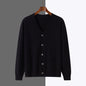 V-neck Knitted Cardigan Coat Men's Andy Velvet Long Sleeve