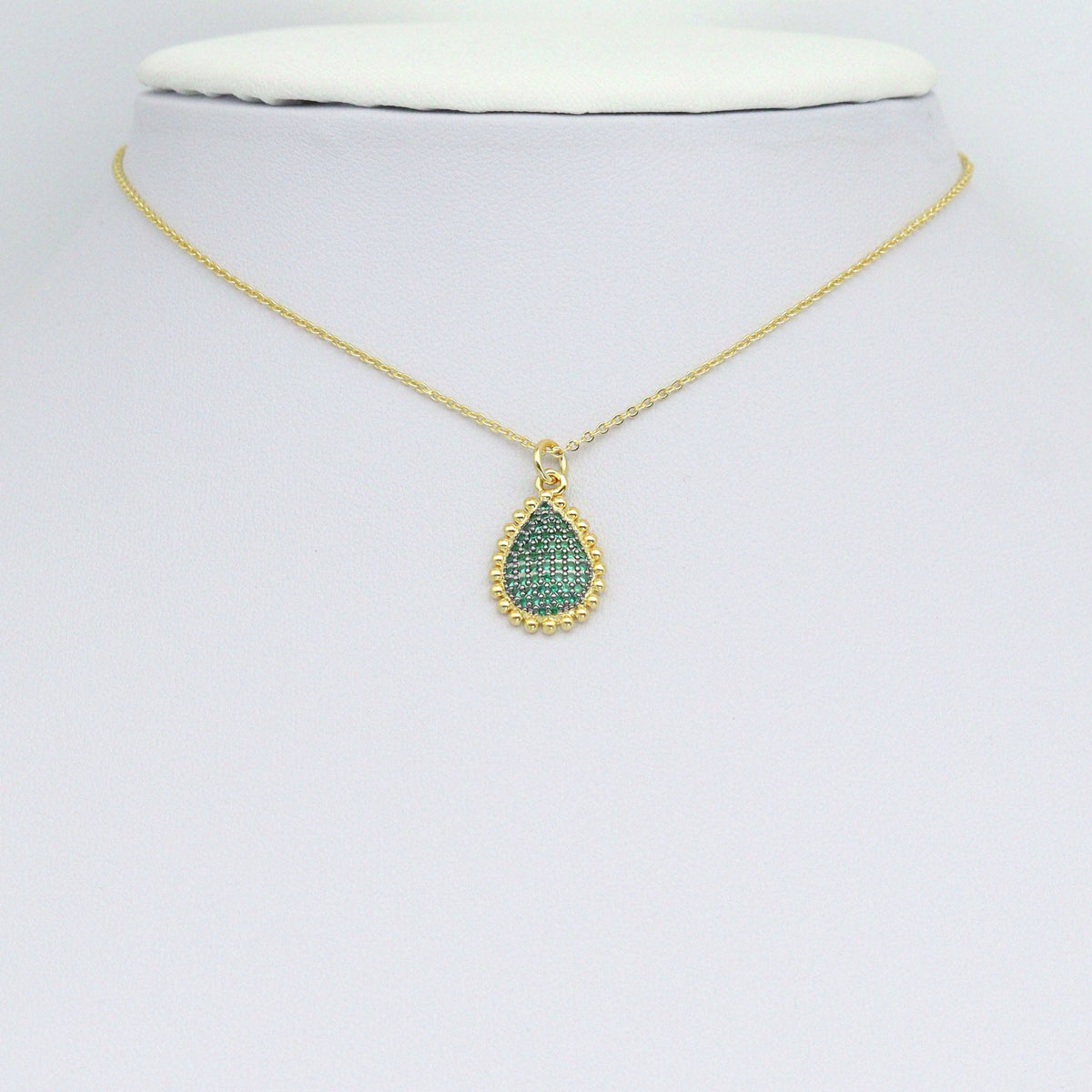 Colorful CZ Teardrop Shape Charm Pendant, Sku#LK1083