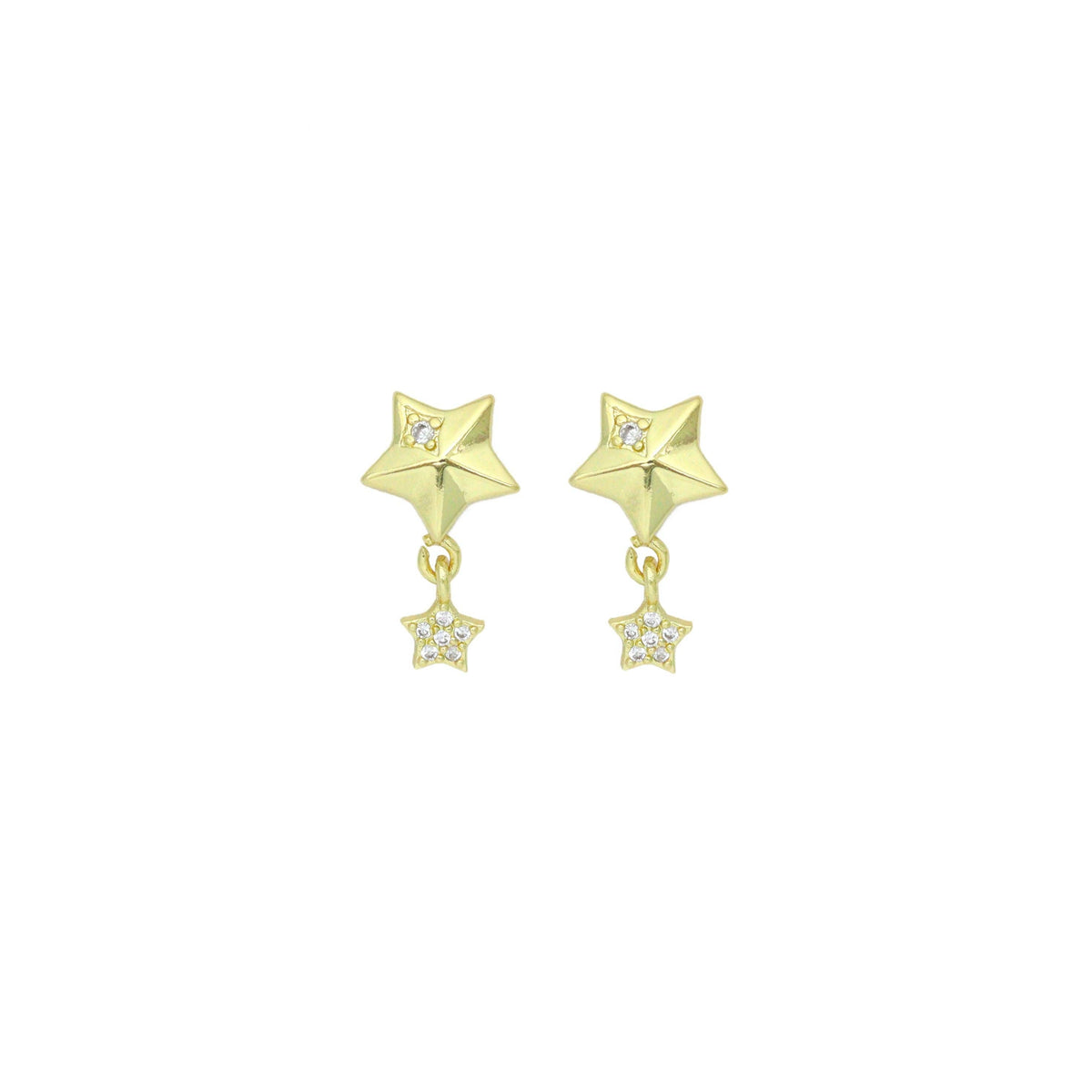 Puffy 3D Five Point Star Charm Pendant, Sku#LK1181