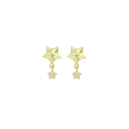 Puffy 3D Five Point Star Charm Pendant, Sku#LK1181