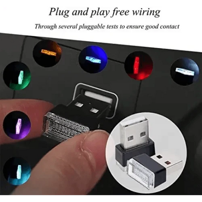 7 Color Lights LED Mini USB Ambient Neon Interior Light Car Accessories Cars Gadgets Bright Colors