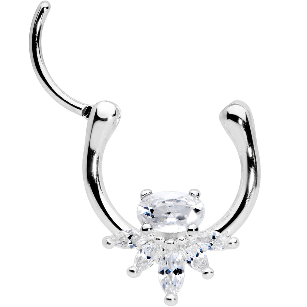 18G 3/8 Clear Gem Spray Cartilage Clicker