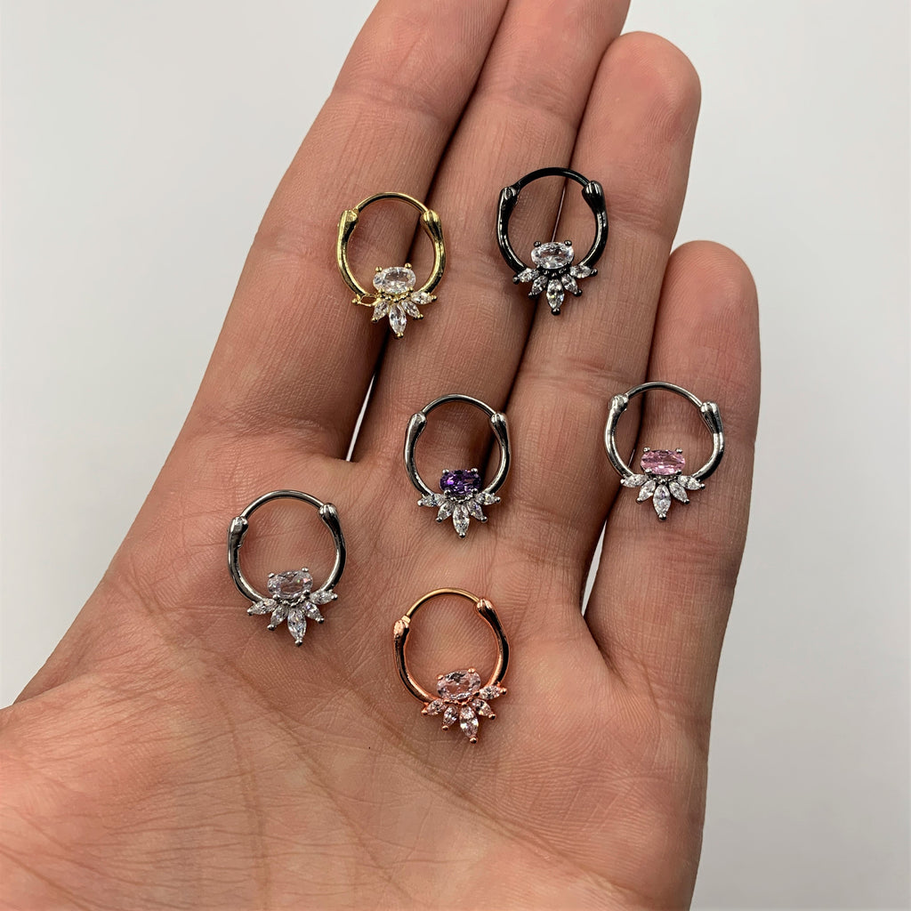 18G 3/8 Clear Gem Spray Cartilage Clicker