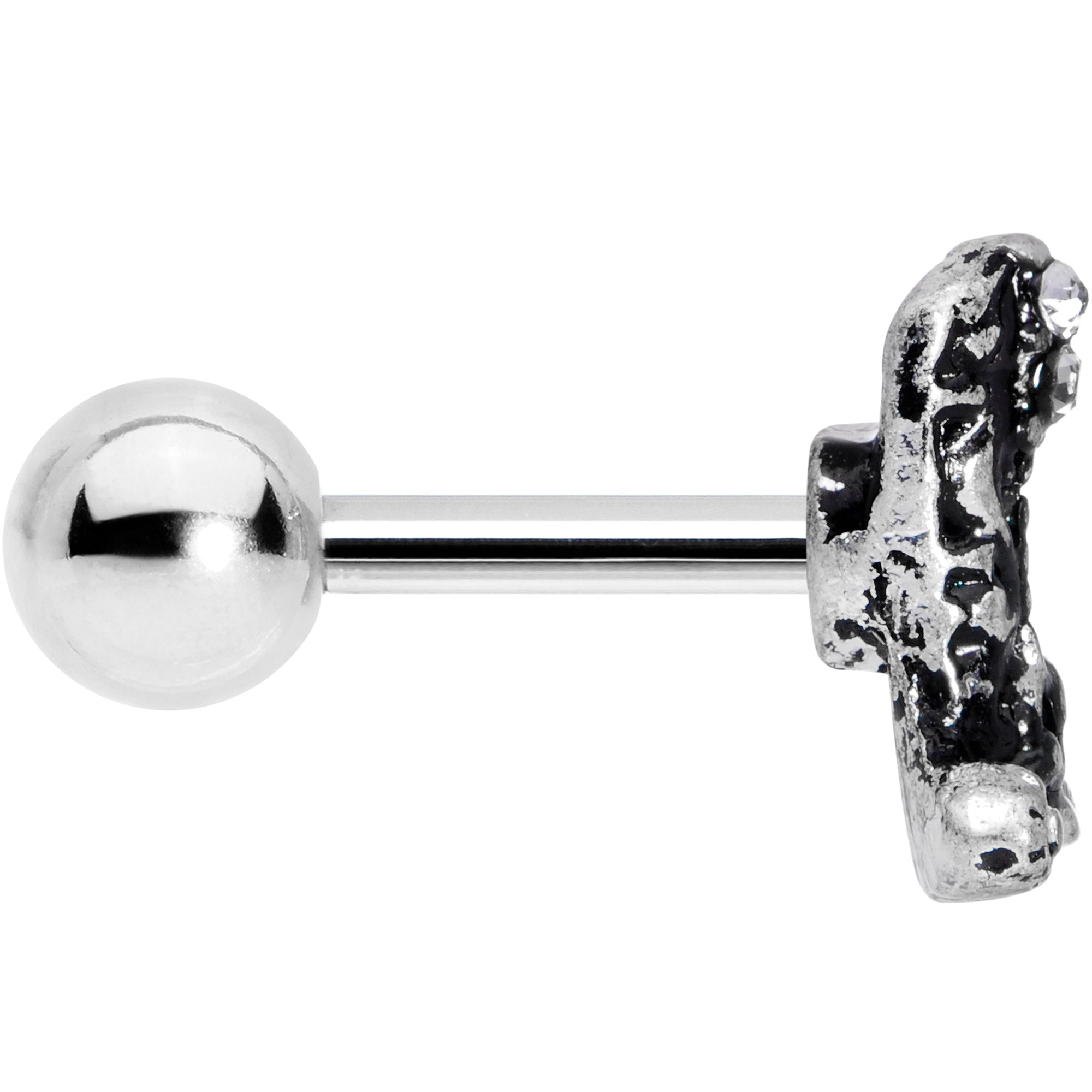 16G 1/4 Clear Gem Cowboy Boot Cartilage Tragus Earring