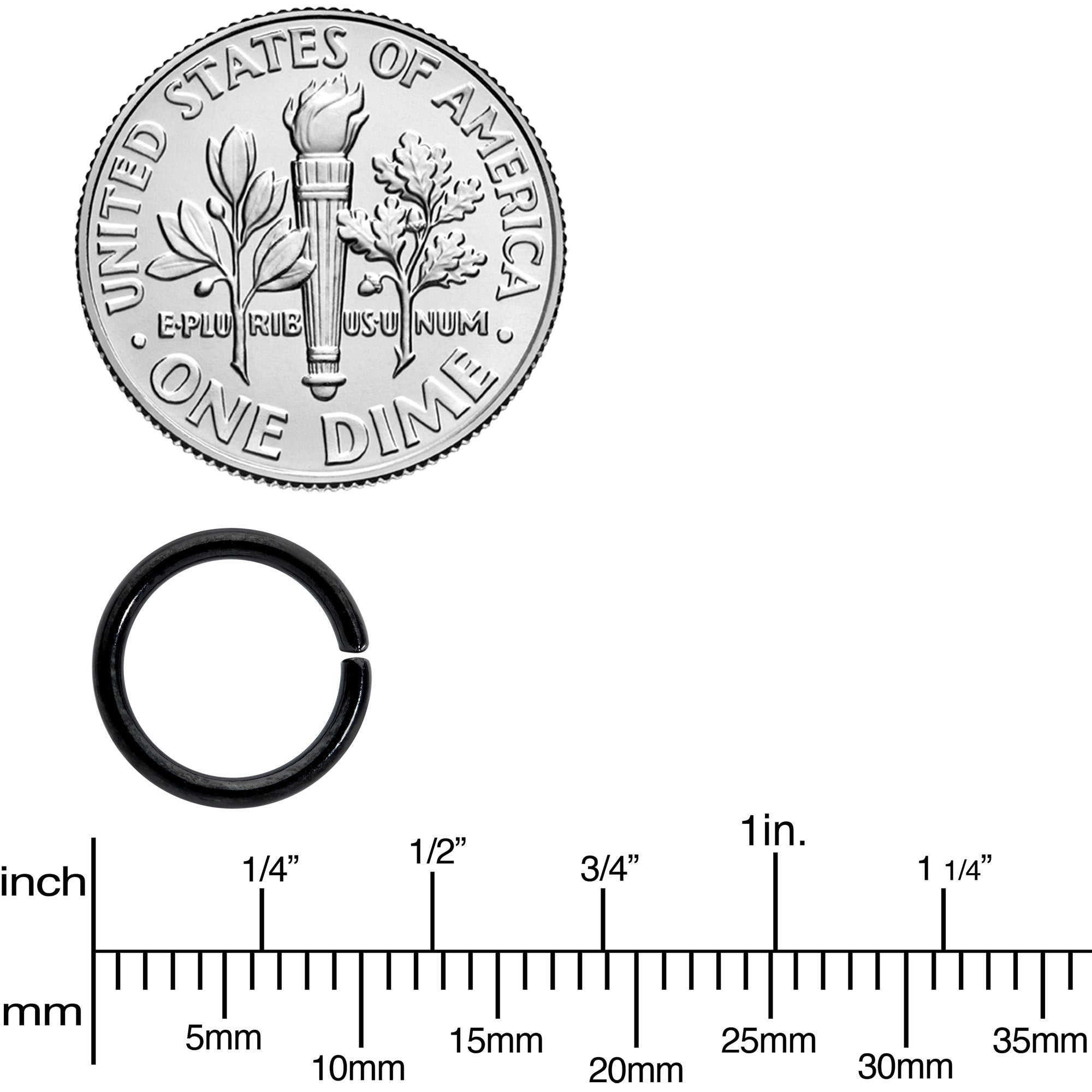 16G 5/16 Black Anodized Seamless Cartilage Ring Set of 12