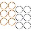 16G 5/16 Steel Rose Gold Tone Seamless Cartilage Ring Set of 12