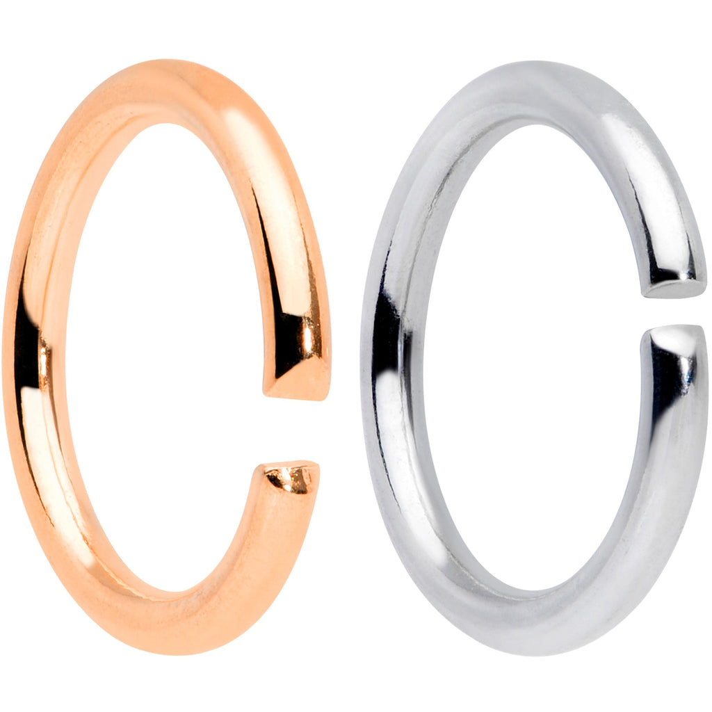 16G 5/16 Steel Rose Gold Tone Seamless Cartilage Ring Set of 12