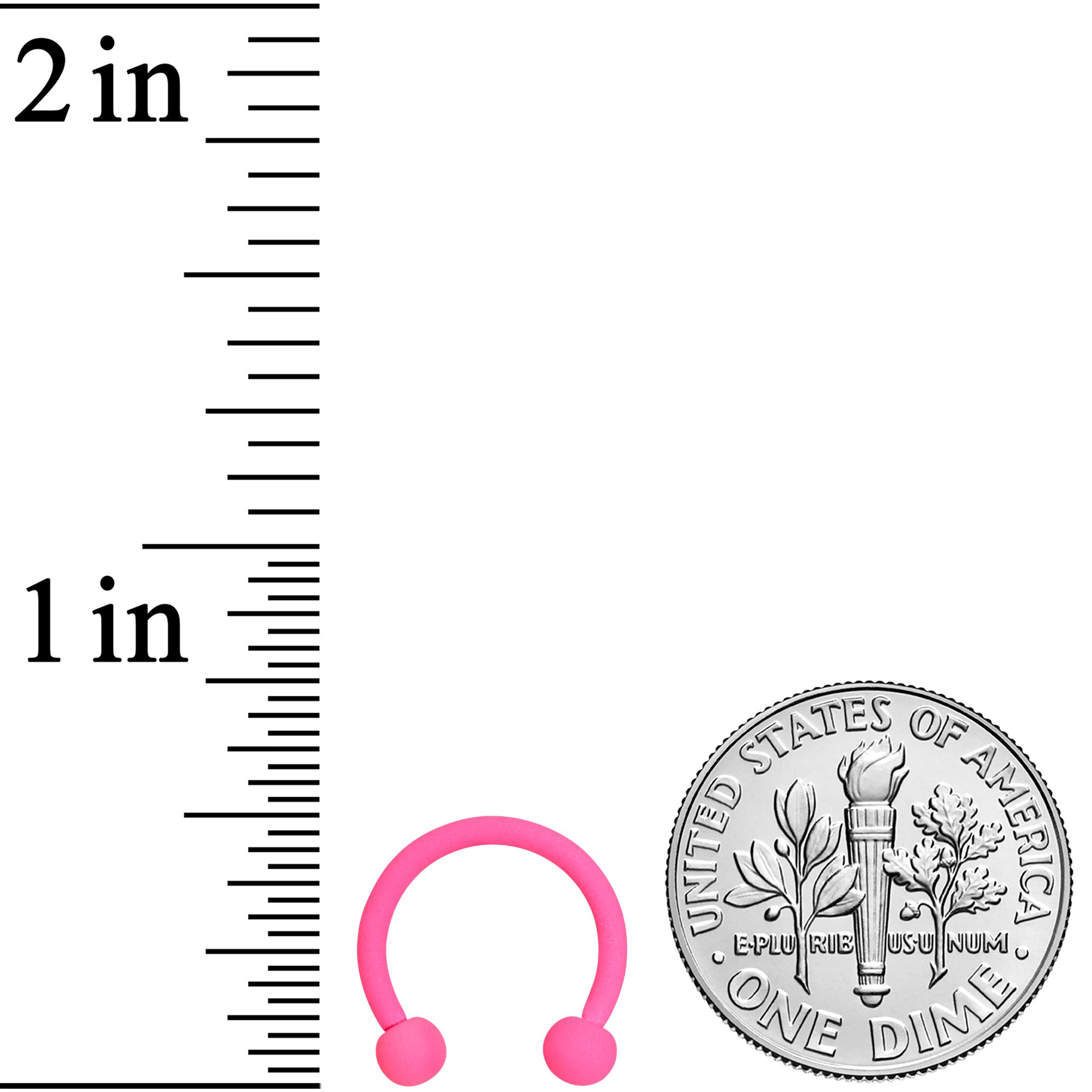 16G 3/8 Hot Pink Matte Horseshoe Circular Barbell