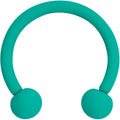 16G 3/8 Totally Teal Matte Horseshoe Circular Barbell