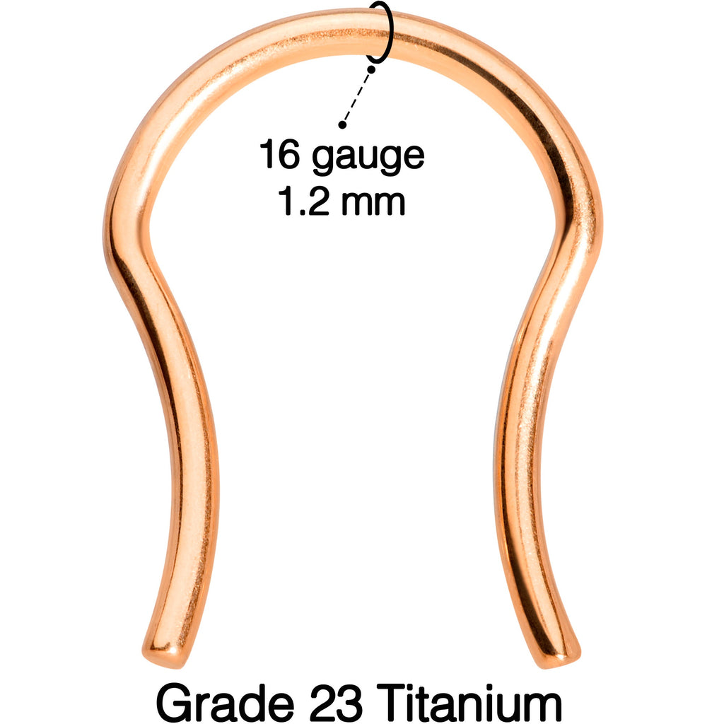 16G 5/8 Rose Gold Tone ASTM F-136 Implant Grade Titanium Septum Retainer
