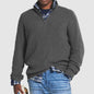Foreign Trade Men's Business Casual Loose Zip Stand Collar Sweater